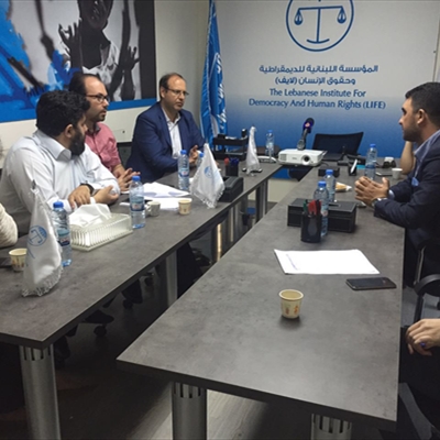 لقاء منظمات حقوق الإنسان في لبنان في مكتب مؤسسة لايف للتضامن مع مدير المؤسسة المحامي نبيل الحلبي