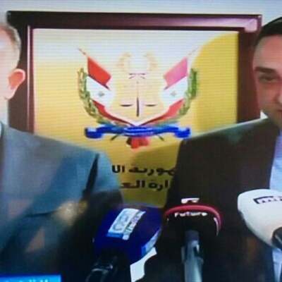المؤتمر الصحفي المشترك بين اللواء أشرف ريفي والمحامي نبيل الحلبي للمطالبة بإلغاء المحكمة العسكرية في لبنان.